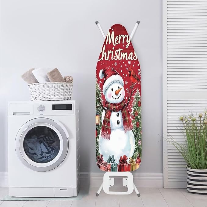 Christmas Snowmen Ironing Board Replacement Cover for Extra Wide 15 x 54 Ironing Boards Reflects Heat and Stain Resistant Ironing Board Cover Christmas Decor