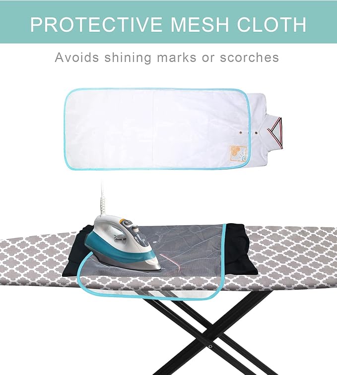 Ironing Board Cover and Pad, 15x54 Standard Size Thick Iron Padding, Scorch & Stain Resistant Ironing Board Cover, Heavy Duty Iron Board Padded with Adjustable Fasteners Elastic Edge, Quatrefoil