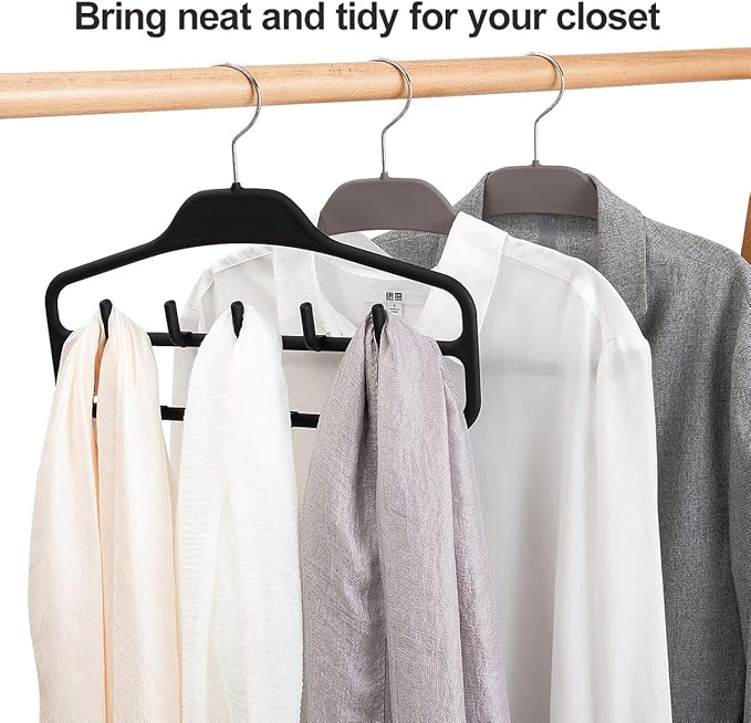 ELONG HOME Belt Hanger, Tie Rack for Closet, Sturdy Belt Organizer with 360 Degree Swivel, 11 Large Sturdy Belt Hooks, Non Slip Rubberized Belt Rack, Black