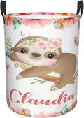 Personalized Sloth Laundry Basket For Baby Kids Boys Girls Adult Custom Hamper Basket With Name For Bathroom Bedrooms Collapsible Baby Laundry Basket, Dirty Clothes Hamper With Handles
