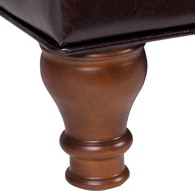 HomePop Deluxe Tufted Storage Bench with Hinged Lid, Espresso