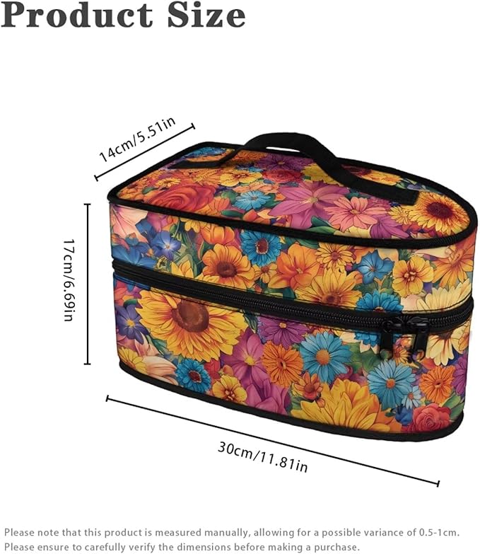 Daisy Print Steam Iron Case Travel Iron Organizer Handheld Steamer Holder with Handle Waterproof Travel Accessories, Case Only