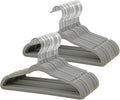 ManGotree 11" Baby Velvet Hangers, Non-Slip Infant Coat Hangers, Ultra-Thin Toddler Felt Hanger with 360° Swivel Hook, Space Saving Children's Hanger for Kids Clothes, 48 Pack (Grey)