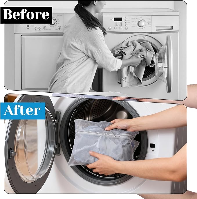 2 Pcs Mesh Laundry Bags 24 x 20inch Washing Delicate Bags with Zipper Mesh Lingerie Wash Bag for Washing Machine Blanket Dress Underwear Hosiery Sweater Blouse