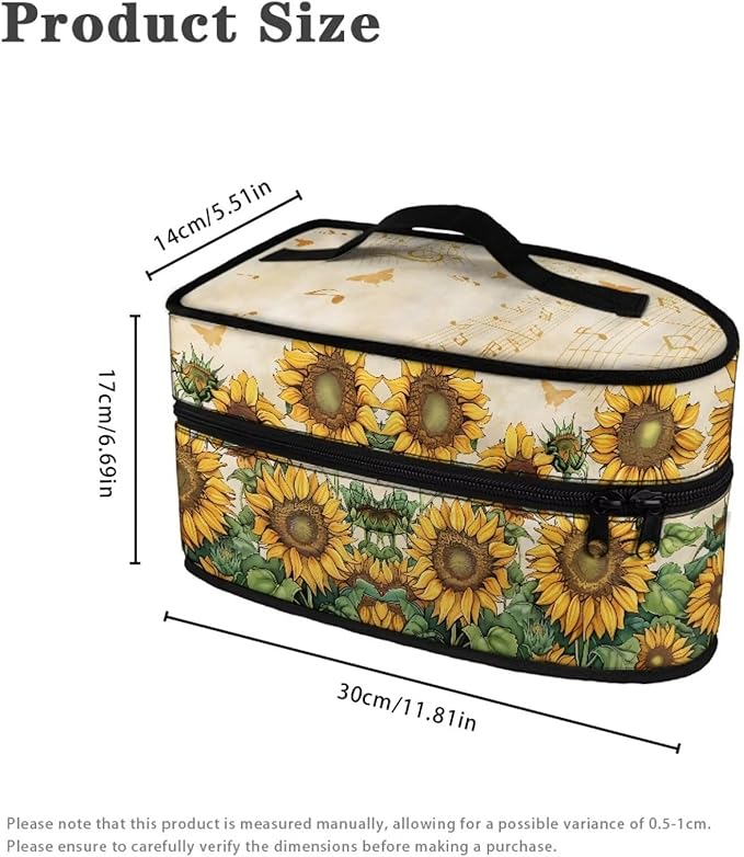 Sunflower Butterfly Note Iron Storage Case Compatible with Most Iron Colorful Wear-resistant Clothes Iron Storage Case for Travel or Storage
