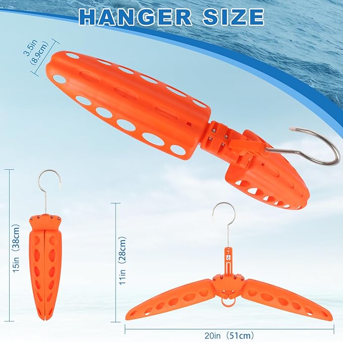 Wetsuit Hanger, Gimilife Surfing & Scuba Diving Accessory, Perfect to Dry Wetsuit Drysuit Life Jacket or BCD, Quick Dry Foldable & Vented Dryer for Wetsuite Dry Suit（1 PCS ）