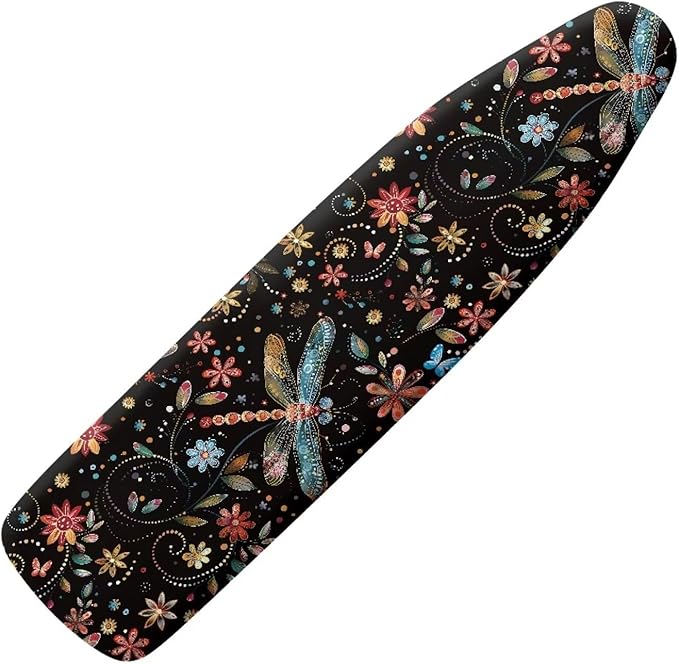 Dragonfly Full Size Ironing Board Cover Scratches-Proof Heat Reflective Premium Fabric Cover with Cozy Nose Pocket Suit for Extra Wide 15 x 54 Ironing Boards Decor