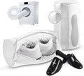Shoe Washing Machine Bag 2pcs-Reusable Laundry Shoe Bag with Hidden Zipper, 360° Deep Protective XXL Cleaning Bags for Washer and Dryer，Shoe Trees for Sneakers Tennis- Home Travel Essentials, White