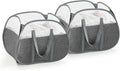 TECHMILLY Pop Up Foldable Laundry Basket, 90L Large Capacity Square & Tear Proof Laundry Hamper with Reinforced Handles for Dirty Clothes Storage in Dorm, Laundry Room, Bathroom, Grey(Fabric), 2 Pack