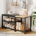 Shoe Bench,Shoe Organizer，Holds Up to 570 lb，12 x 30.7 x 17.3Inches，3-Tier Shoe Storage Bench,Entryway Bench with Cushioned Seats,for Shoe Rack in The Bathroom,Entryway,Bedroom,Living Room