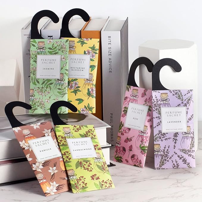 ROSE COTTAGE Large 12 Packs Flower Citrus Hanging Closet Air Freshener Scented Sachets Long Lasting Smell Goods