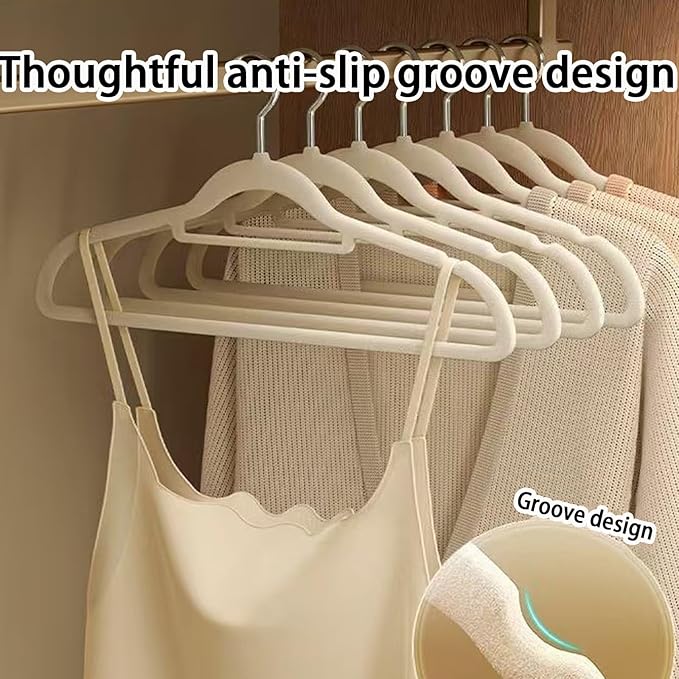 Velvet Hangers,Felt Hangers,Non-Slip Clothes Hanger, Multifunctional Space Saving Clothes Hangers for Wedding Dress & Dress Clothes(Black 3,50pcs)