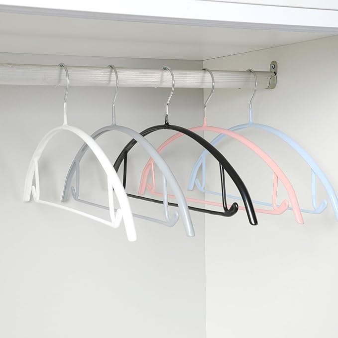Modern Non-Slip Hangers, 10 Pack with Hooks, Heavy Duty Coat Hangers for Wardrobe Organization, Suit Hangers for Space Saving