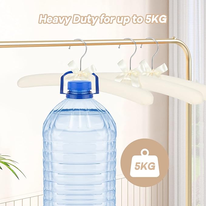 Padded Clothing Hangers - Premium Fabric Hangers for Coat, Sweater, Wedding Dress, Bride, Closet - Upgraded Heavy Duty Sweater Clothes Hanger - Pack of 10