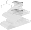 Clothes Hangers, 50Pack White Metal Hangers with Tie Bar, Metal Hangers Heavy Duty with Shoulder Notches for Dress and Camisole,15.7'W Shirt Hanger（White）