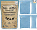 Closet & Dresser Odor Eliminator - Activated Charcoal Odor Absorber for Small Spaces, Air Fresheners for Home, Natural, Non-Toxic Air Freshener for Closet & Drawers - 4 Pack