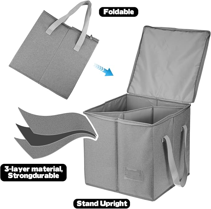 2 Pack Clothes Organizer Bag-Rigid Containers with Lid, Large Hanger Holder Separate Triangle Hanger Caddy Organizer Box for Closet Tidier Laundry Rooms Wardrobe Drying Rack (2)