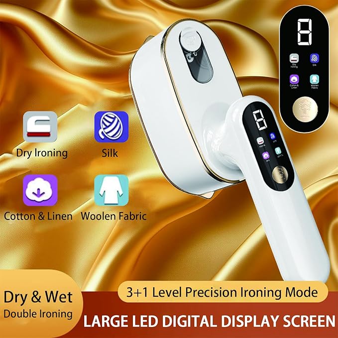 Steamer for Clothes,1200W Wet Dry Dual Ironing Handheld Hanging Iron Machine, 130ml Large Water Tank, 10S Fast Heating Clothes Wrinkle Remover, Suitable for Home, Travel & Dormitory (White)