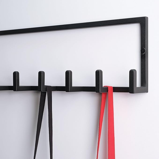 DEKADRON Metal Coat Rack Wall Mounted – Multi-Hook Hanging Rack for Coats, Bags & Hats – Easy Install, Rust-Resistant, Indoor & Outdoor Use (7 Hook (Small Size): 60cm(W) x 20cm(H) x 8cm(D))