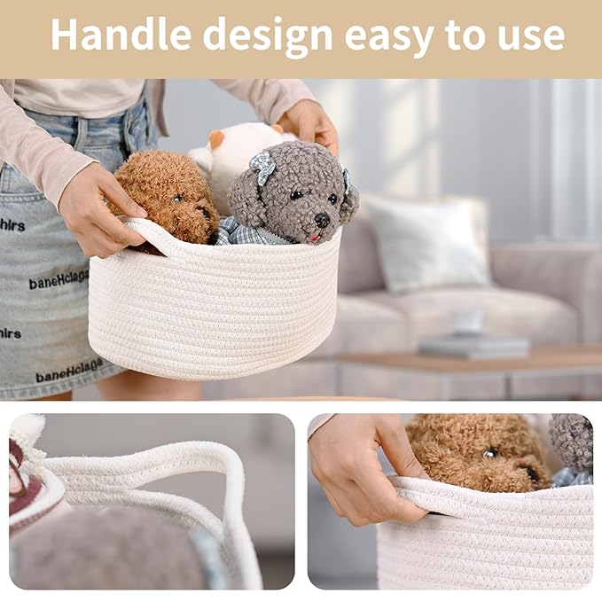 Cute Woven Gift Basket with Handle – Brown Storage Basket Empty, Gift Baskets for Valentines Day Birthday Baby Shower Raffle Burr, Decorative Organizer ontainer for Office, Home