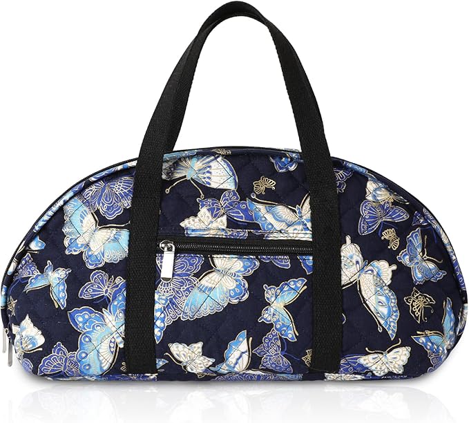 KOKNIT Full Size Iron Storage Bag, Stylish Portable Steam Iron Bag, Christmas Gift Tote For Ironing accessories & Travel (Navy Butterfly)