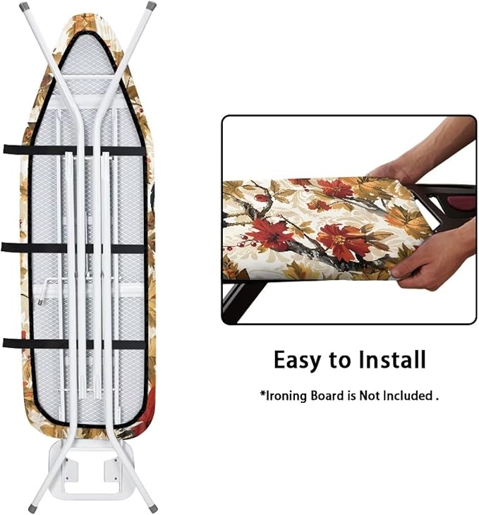 Rooster Ironing Board Cover Iron Pad Covers Padding with Elastic Edge Scorch Resistant Protective Vintage Decorations Replacement Covers