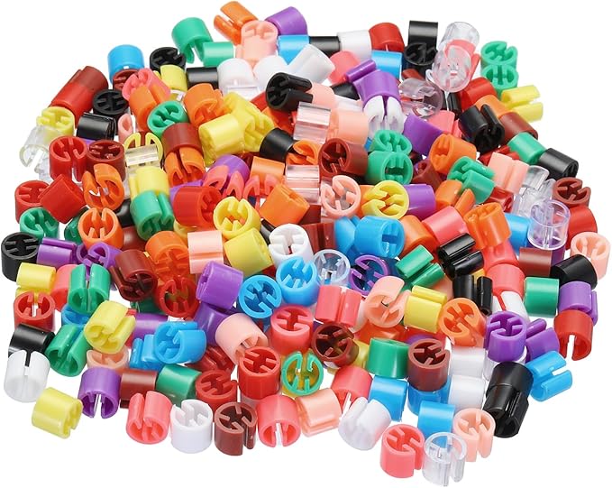 MECCANIXITY Clothes Hanger Markers Blank Tags Fit 3.5mm Rod for Garment Color Coding Black 12 Multicolor 600pcs