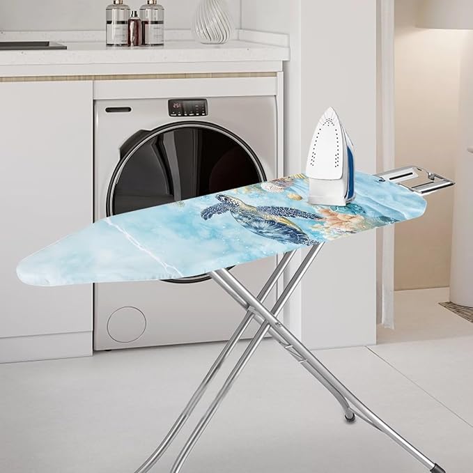 Turtle Iron Board Cover Heavy Duty Padding Ironing Board Covers with Elastic Edge Fastener Hook and Loop Design Universal Size 15向4 inches