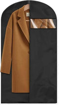 Garment Bag for Storage, Travel, and Dustproof, 40, 48, 60 inches Long, Washable Suit Cover for T-shirts, jackets, suits, and coats, non-woven (black, 24" x 40"-1pcs)