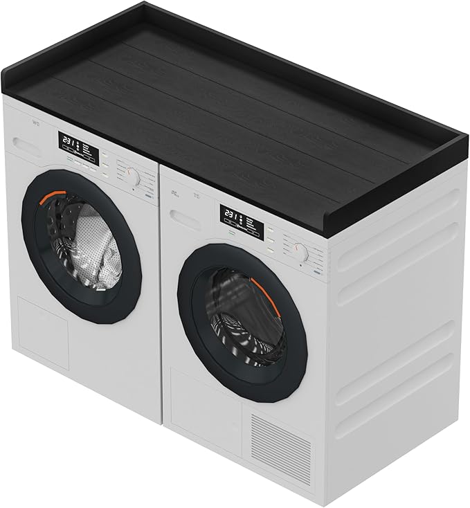 Sundale HDPE Washer Dryer Countertop, No-Installation Laundry Topper for Washer and Dryer, Waterproof Odorless Countertop for Laundry Room Storage, 27.5" x 54" (Black)