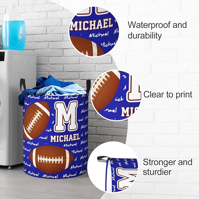 Custom Name Laundry Basket, Personalized Collapsible Laundry Hamper with Name for Bathroom Bedrooms, Customized Dirty Clothes Hamper Storage Basket Gifts for Kids Boys Girls Baby Men Women