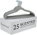Non-Slip Scented Velvet Hangers - Heavy Duty Clothes Hanger - Ultra Thin Space Saving 360 Degree Swivel Hook - Ideal for Coats, Jackets, Pants, & Dress - French Lavender - 25 Pack