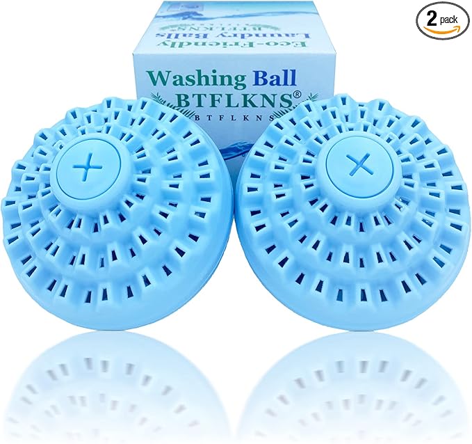 Laundry Balls Set, Eco-Friendly Washing Machine Laundry Ball, All Natural Washer Laundry Detergent Alternative, With A Storage Bag and 100g Ceramic Accessories. (2pcs Balls,Blue)
