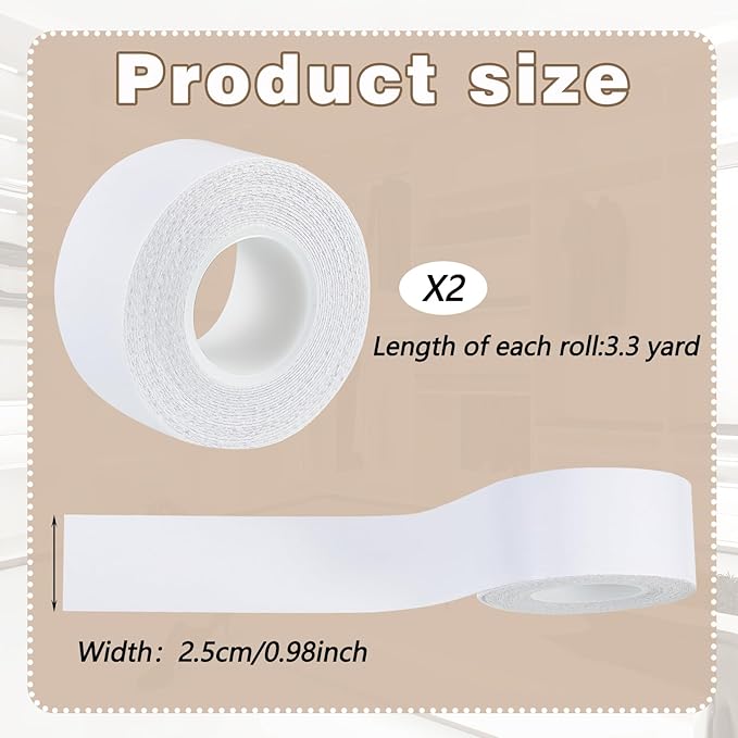 Jecery 2 Rolls 2 Rolls Sweat Pads Collar Protectors for Men Shirts, Disposable White Shirt Neck Tape, Dress Hat Collar Self Adhesive Invisible Liner Patch Against Sweat Stain (0.98 Inch)