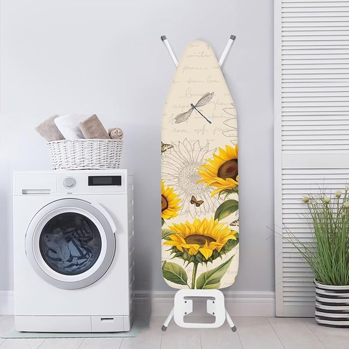 Flashideas Sunflower Dragonfly Ironing Board Cover Universal Stretchy Stain Reisstant Cover for Ironing Board with Adjustable Straps Ironing Board Accessories