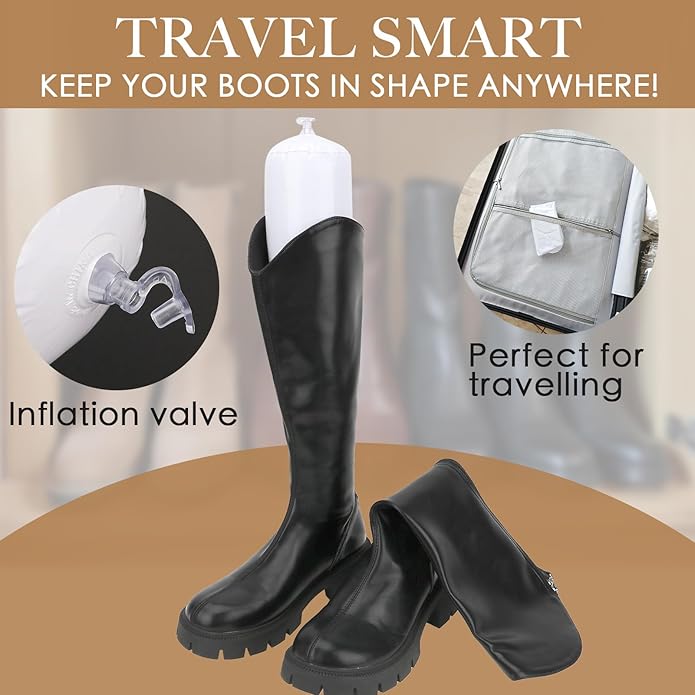 kilofly Inflatable Boot Shapers [Set of 3/6 Pairs] - Extra Long - 46cm, White