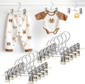 Mity rain 10-Pack Baby Hangers - 360° Rotatable Silicone Clip Kid Hanger, Space-Saving Toddler Hangers,Premium Stainless Steel, Ideal for Newborn & Children Wardrobe Organization.