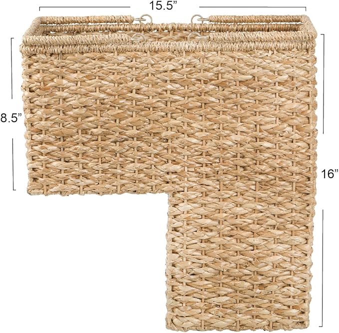 Creative Co-Op Woven Bankuan Rope Stair Basket with Handles, Natural