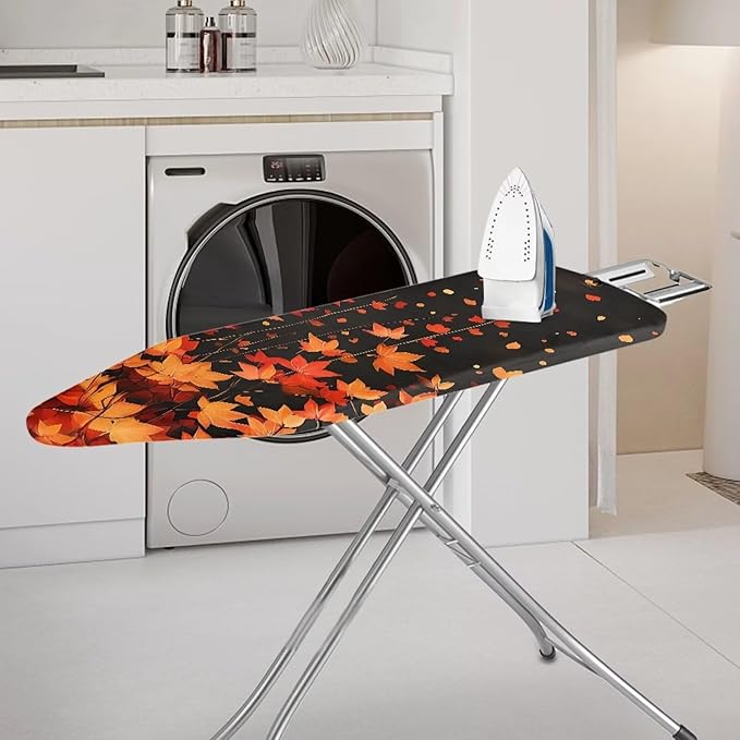 Ironing Board Cover and Pad Fall Maple Leaf Ventilate Resist Scorching Thick Soft Table Top Ironing Board Cover with Elastic Edge 54x15 inches