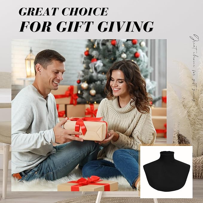 Turtleneck Dickey Extra Large Fake Collar Detachable Dickey Collar Half Mock Turtleneck for Men Women