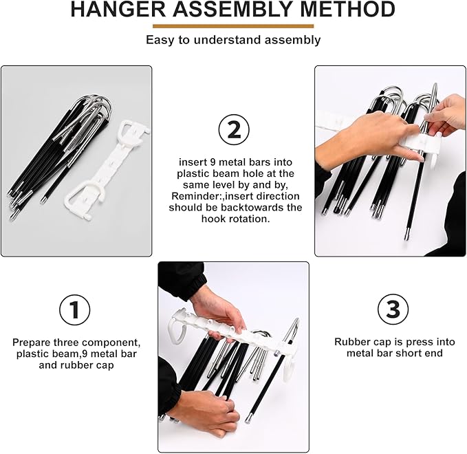2Pack 9 Layers Foldable Pants Hangers Space Saving Trouser Hanger Multifunctional Trouser Rack Hanger Hanging Hole for Wardrobe Trousers Scarf Jeans (White)
