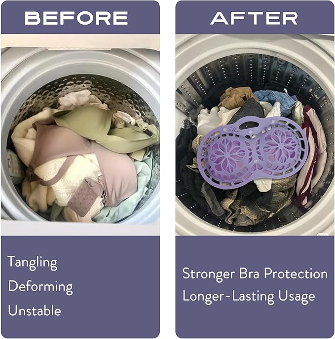 Sablier Bra Laundry Bag, Lingerie Bags for Washing Delicates, Button Slot Design, Durable & Resistant to Deformation, Silicone Bra Wash Bags for Sports Sexy Maternity Seamless Bras
