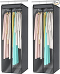 Univivi Garment Bags for Hanging Clothes, Large Clothes Storage Bags Closet Organizer with Clear Window, Premium Hanging Garment Storage Bag for Suits, Coats, Dresses, 54", 2 Pack (Dark Grey)