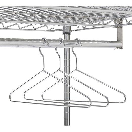 Nexel Coat Rack Rod Kit, 60"W, Chrome Finish