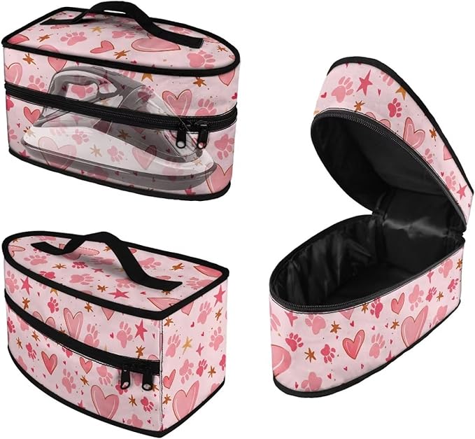 Hearts Dogs Paw Travel Iron Holder Case Irons Carrying Organizer for Most Iron and Accessories Irons Portable Storage Bags Dust-proof Bag Easy to Carry