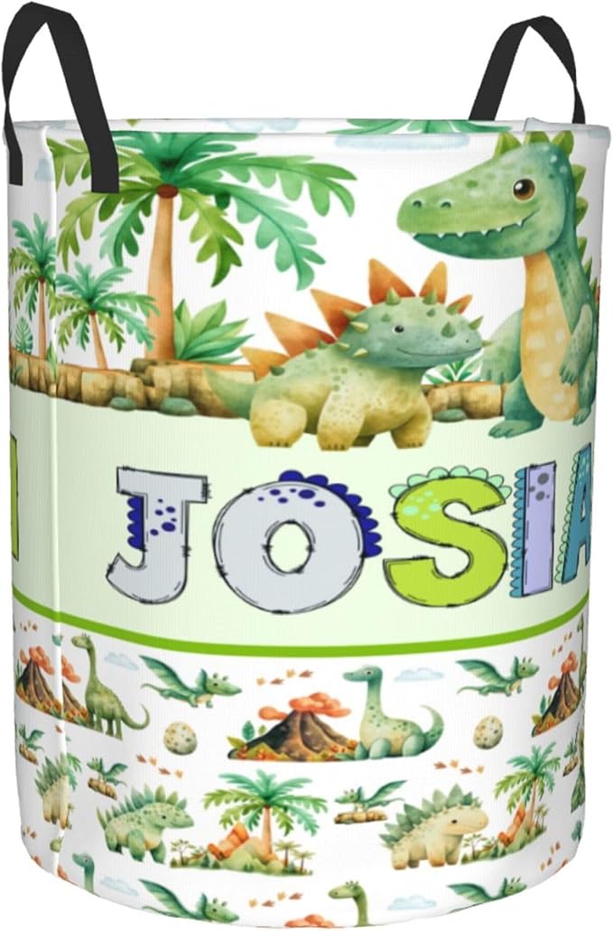 Personalized Dinosaur Laundry Basket For Baby Kids Boys Girls Adult Custom Hamper Basket With Name For Bathroom Bedrooms Collapsible Baby Laundry Basket, Dirty Clothes Hamper With Handles