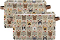 French Bulldog Pattern Rectangle Storage Bin, 15 x 11 x 9.5 in, Collapsible Organizer Storage Basket for Home Décor，2PACK
