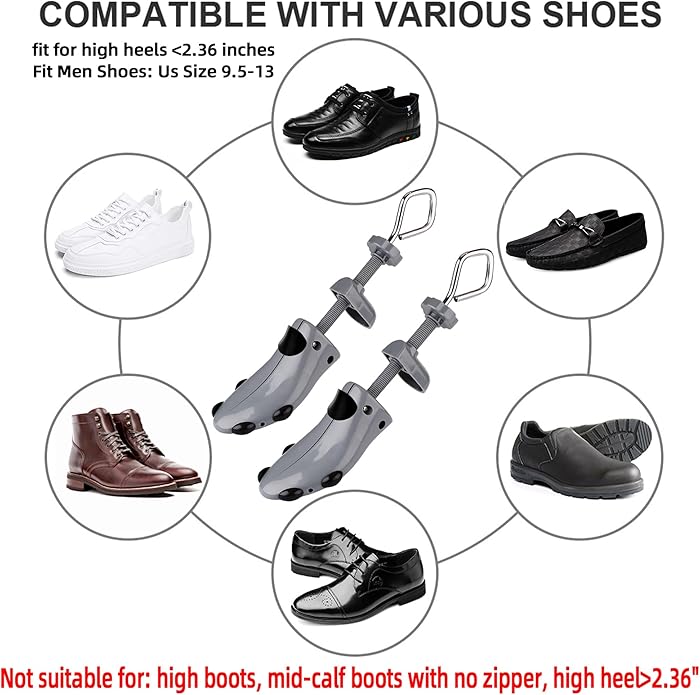 Shoe Stretcher for Women Men Wide Feet 4-Way Adjustable Shoe Expander Widener
