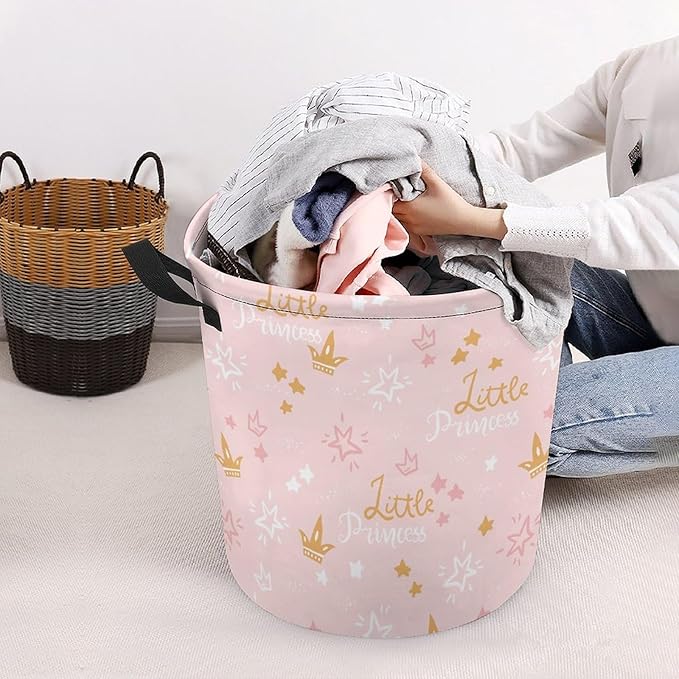 Pink Princess Laundry Basket Princess Room Decor Dirty Clothes Kids Laundry Hamper Girls Room Decor Girls Hamper