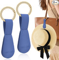 Magnetic Hat Clip for Travel - Silicone Magnetic Clips Hat Holder for Bags, Purses, Luggage & Beach Hats - Secure Hats Organizer Hook Clip for Totes, Vacation Essentials (2Pcs Navy)
